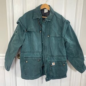 Vintage Carhartt Mens Duck Chore Flannel Duster Jacket XLarge CW043 USA